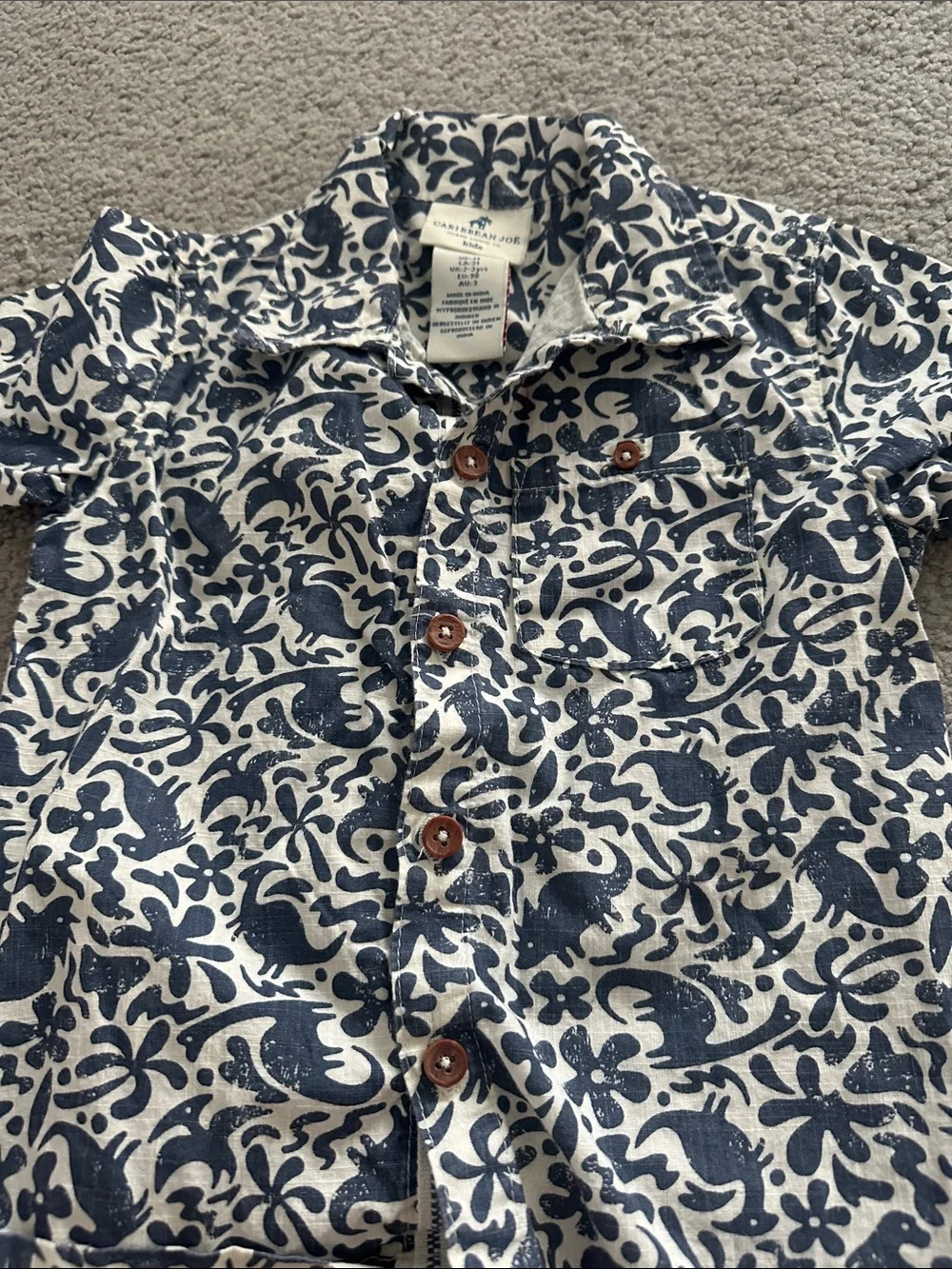 Caribbean Joe Navy and White Floral Short Set